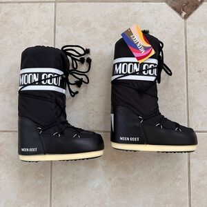 Moon Boot High Womens Ski Nylon Icon Boots Black Size 35/38 US 3.5/6 UK 2.5/5